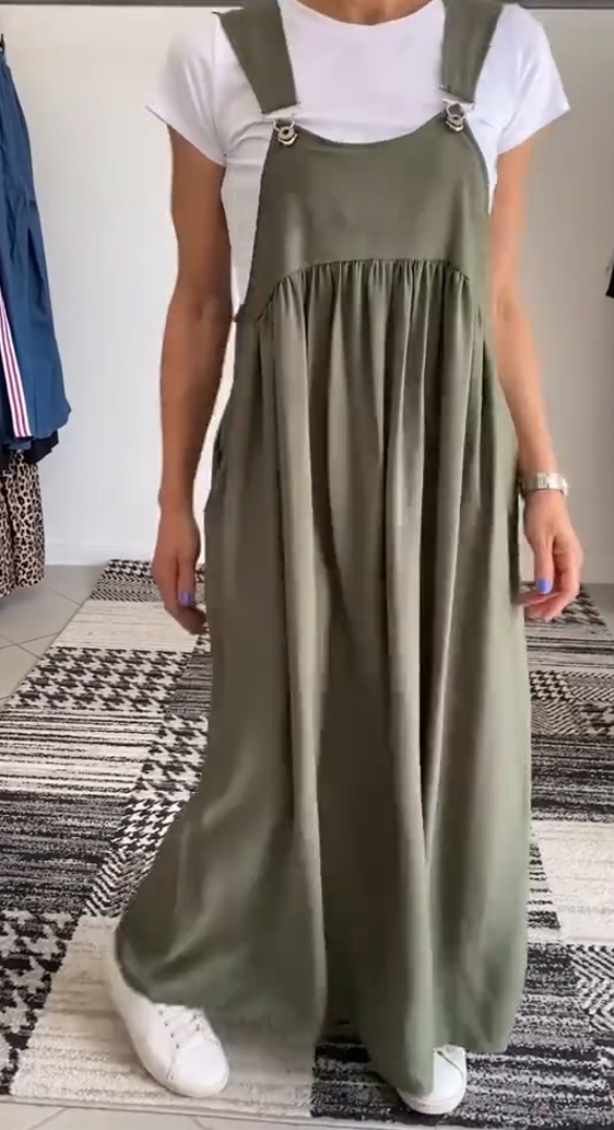 Jednobarevné ležérní šaty na ramínka