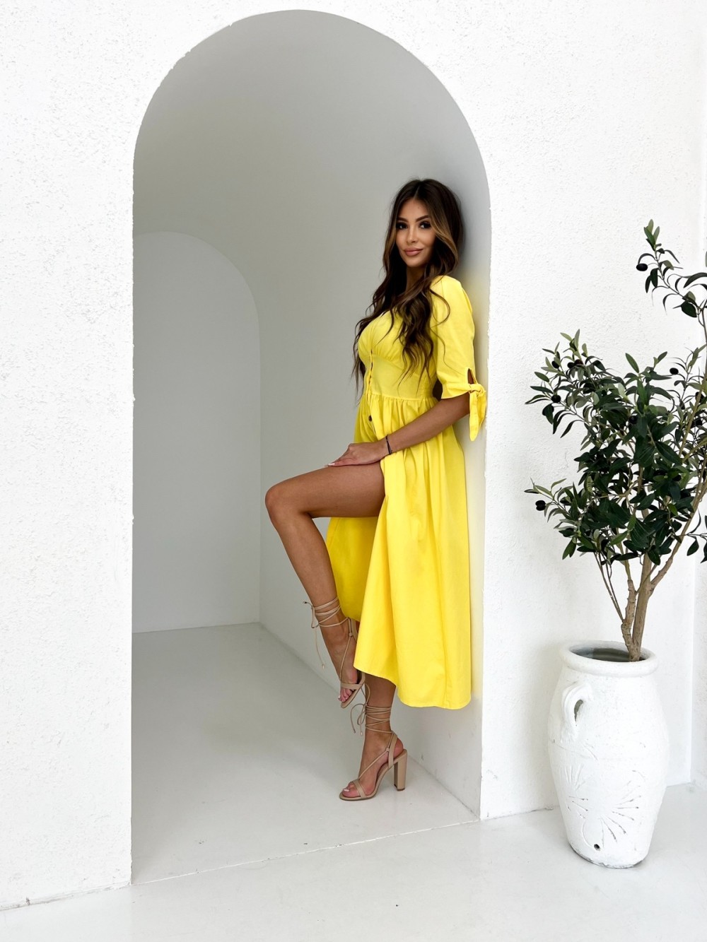 středně dlouhá vysoká bavlněná džínová sukně