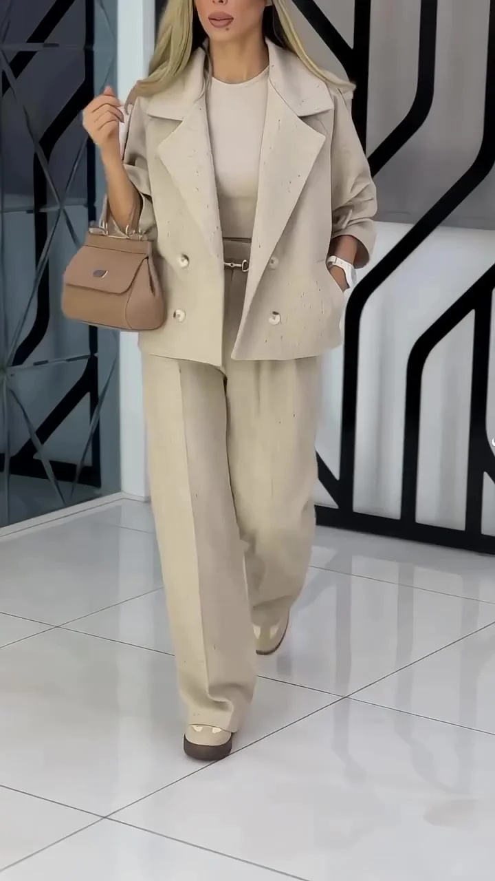 Sada: saka s klopou + vysoký pas a široké kalhoty