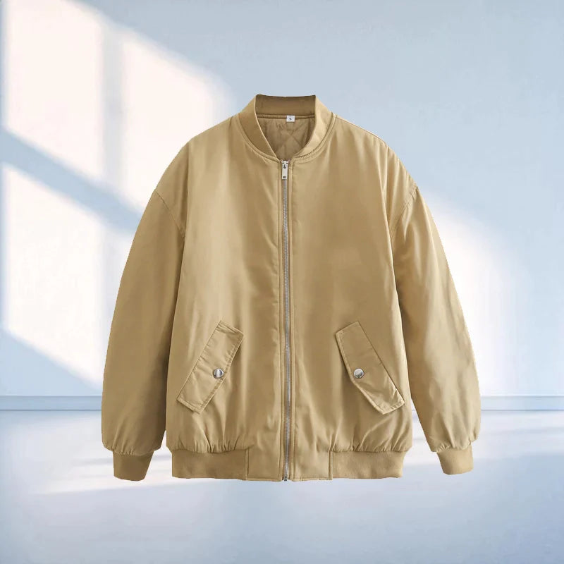 Volná a vestranná bavlněná bunda typu bomber