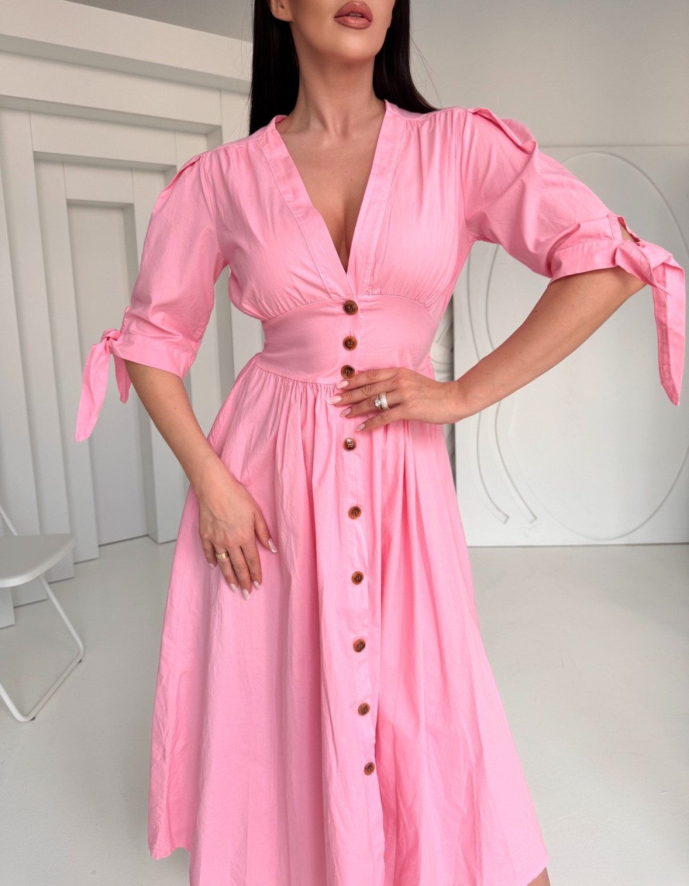 středně dlouhá vysoká bavlněná džínová sukně