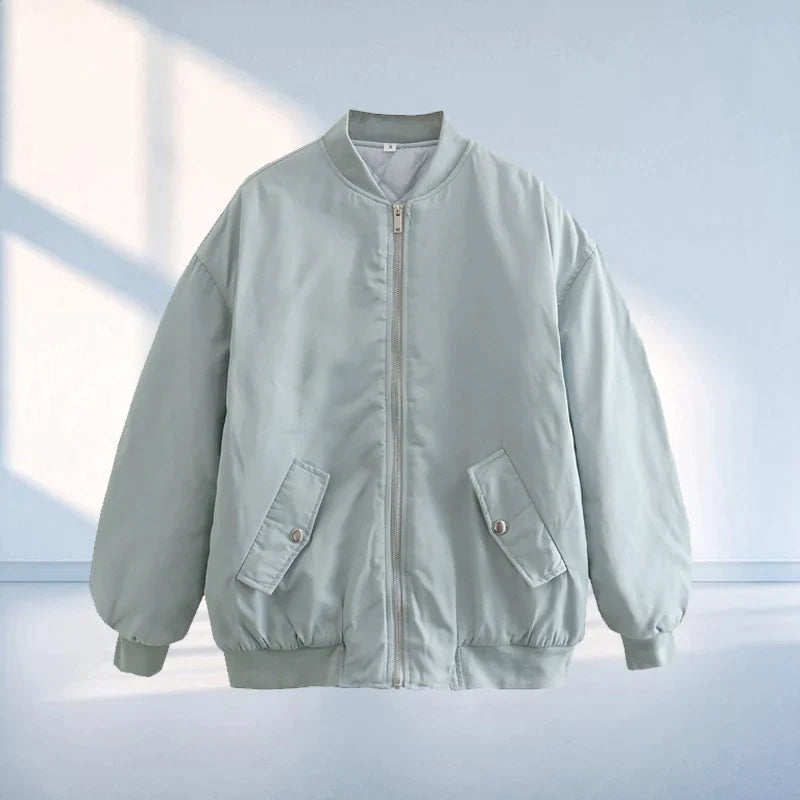 Volná a vestranná bavlněná bunda typu bomber