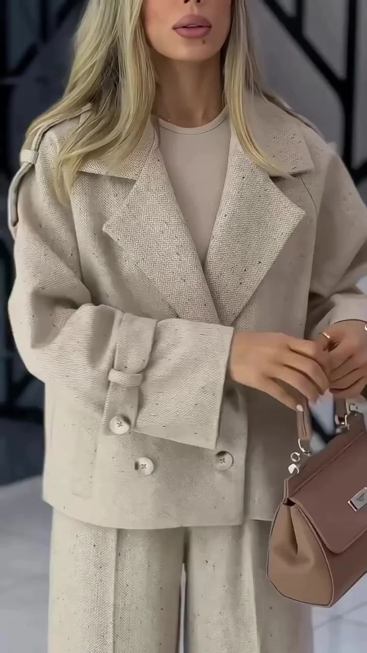 Sada: saka s klopou + vysoký pas a široké kalhoty