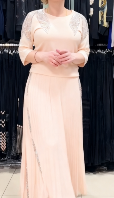 Sada: třpytivé tričko s kulatým výstřihem + široké kalhoty