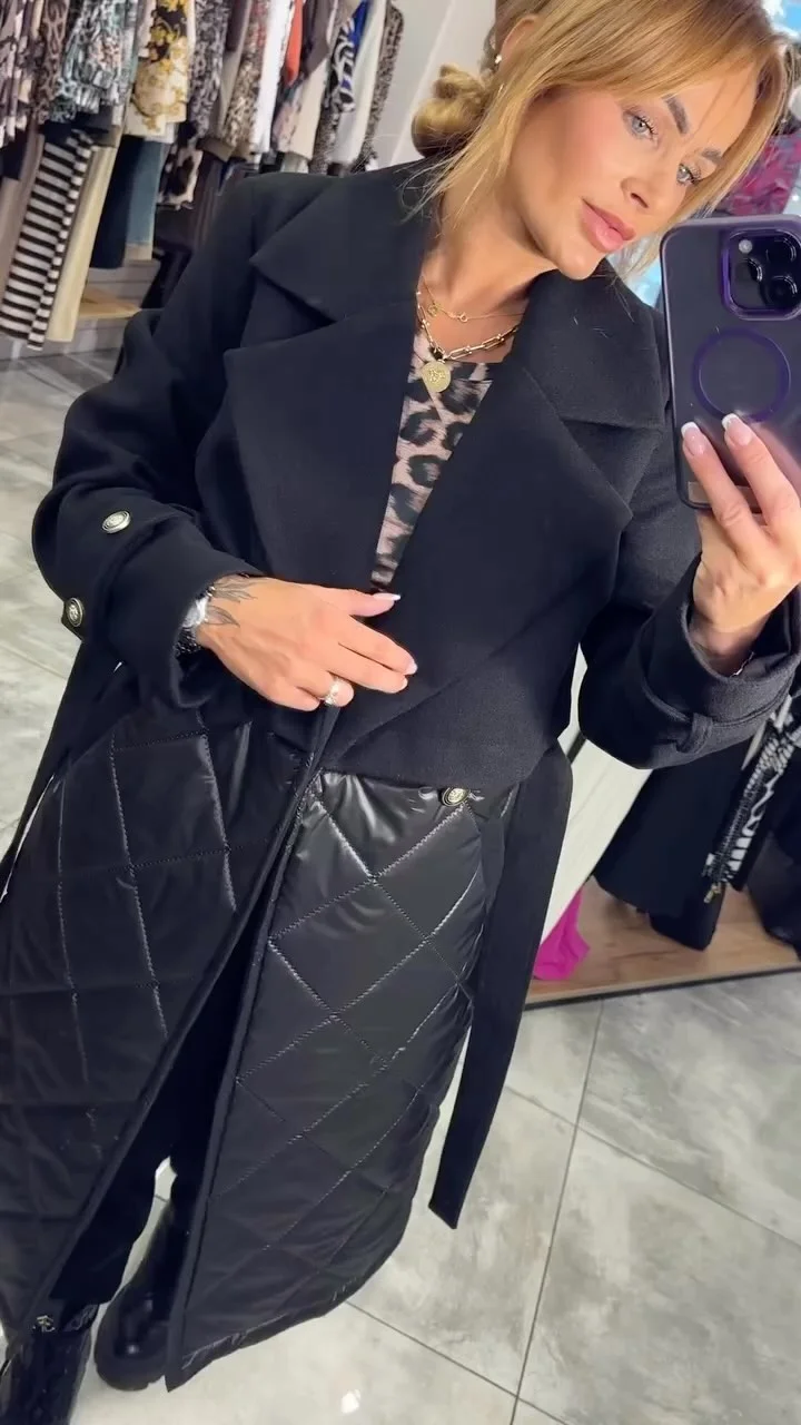 Dámský moderní dlouhý kabát