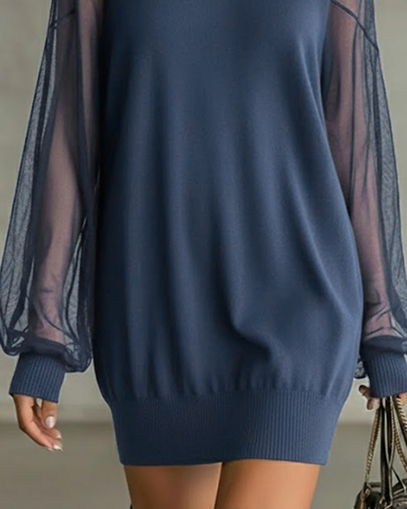 Polovysoký průhledný síťovaný šaty se štíhlícím efektem