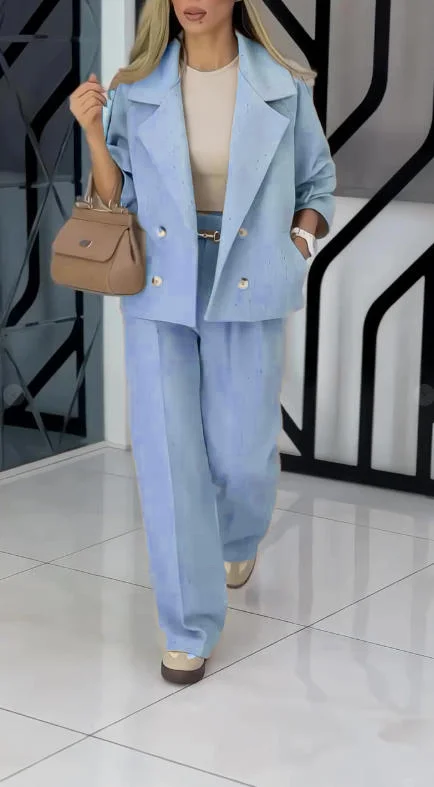 Sada: saka s klopou + vysoký pas a široké kalhoty