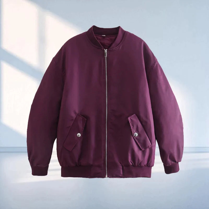 Volná a vestranná bavlněná bunda typu bomber