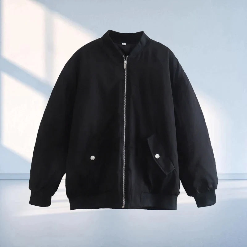 Volná a vestranná bavlněná bunda typu bomber