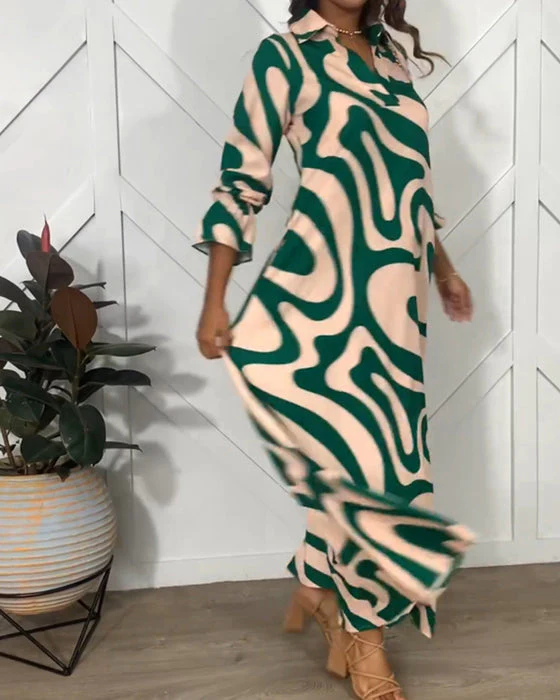 Elegantní volné šaty s dlouhým rukávem