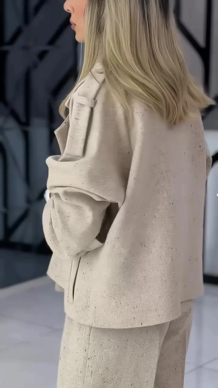 Sada: saka s klopou + vysoký pas a široké kalhoty