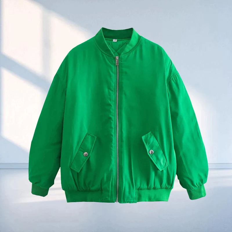 Volná a vestranná bavlněná bunda typu bomber