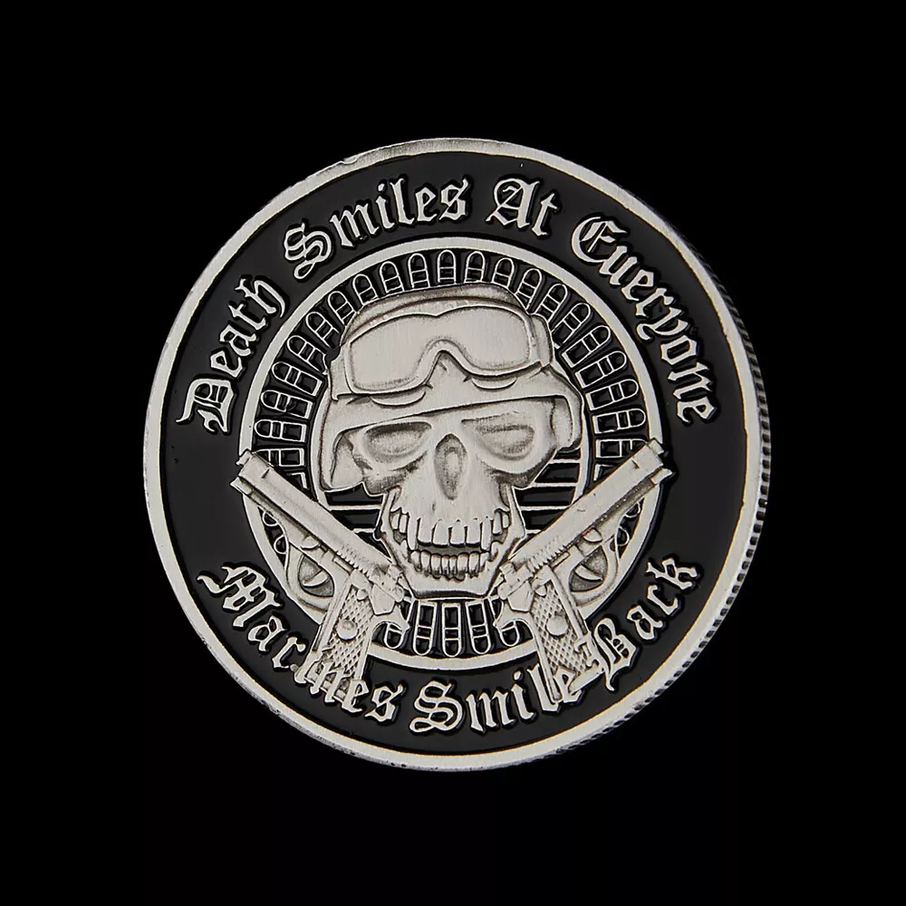US Military Challenge Commemorative Coin Warrior Skull Head Honor Token Coin