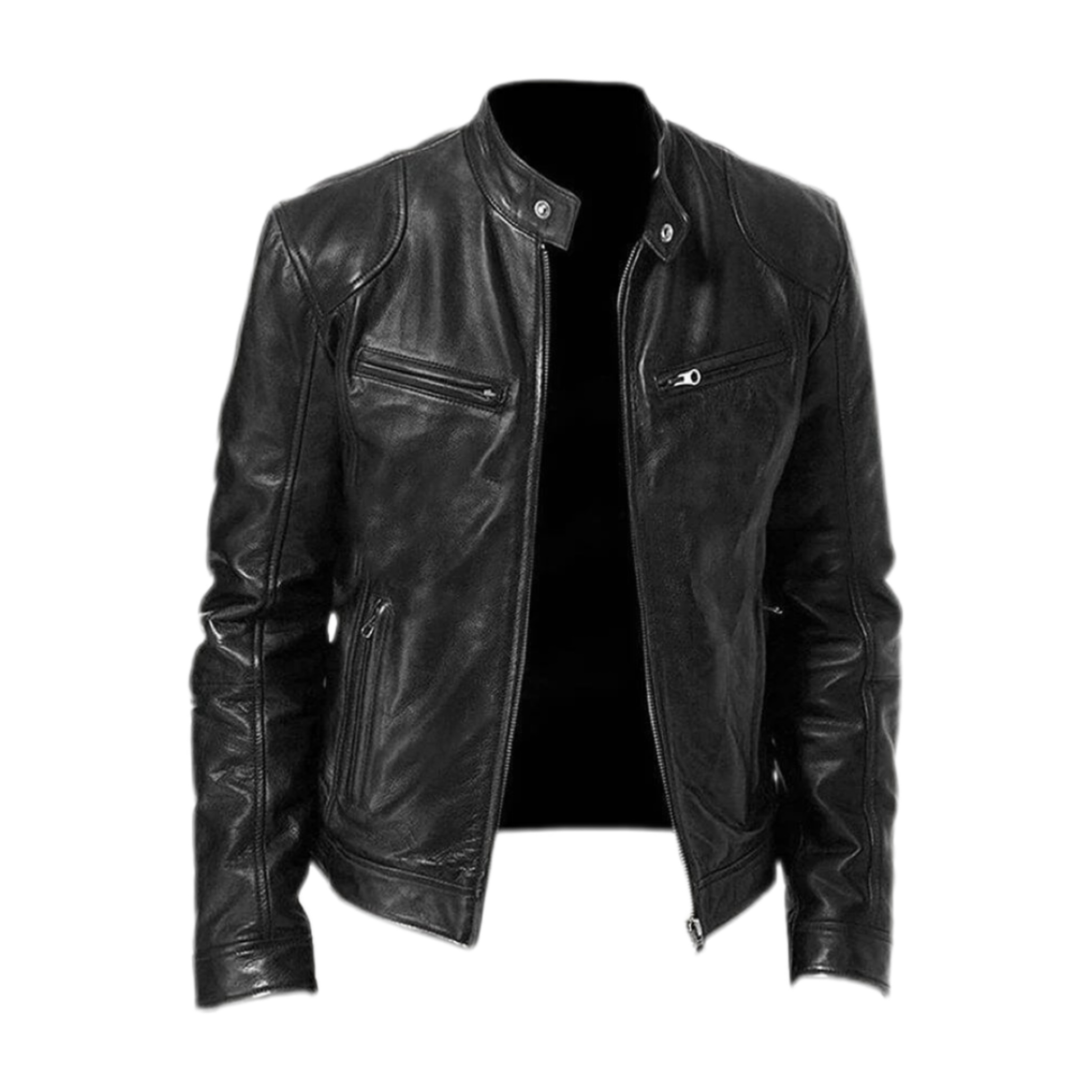 Biker Casual Zipper Leather Jacket