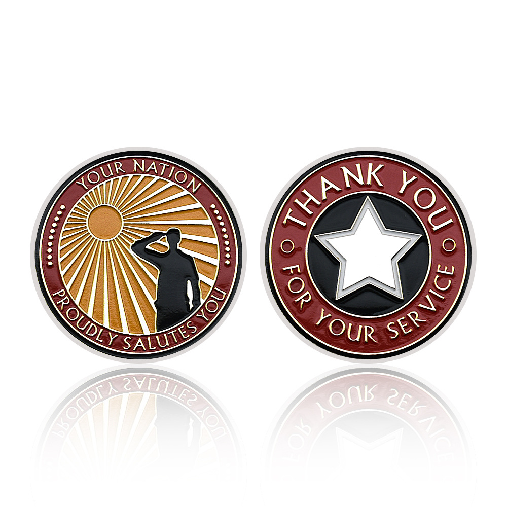 "Veterans, your country proudly salutes you" commemorative coin