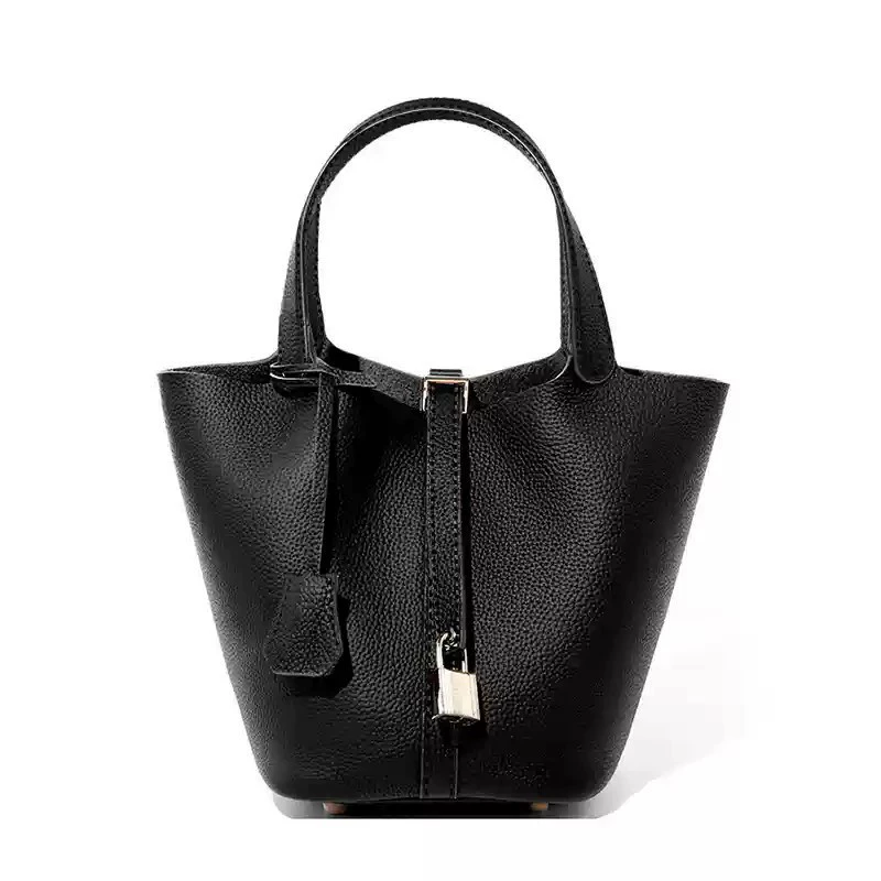Ladies Genuine Leather Soft Bucket Bag