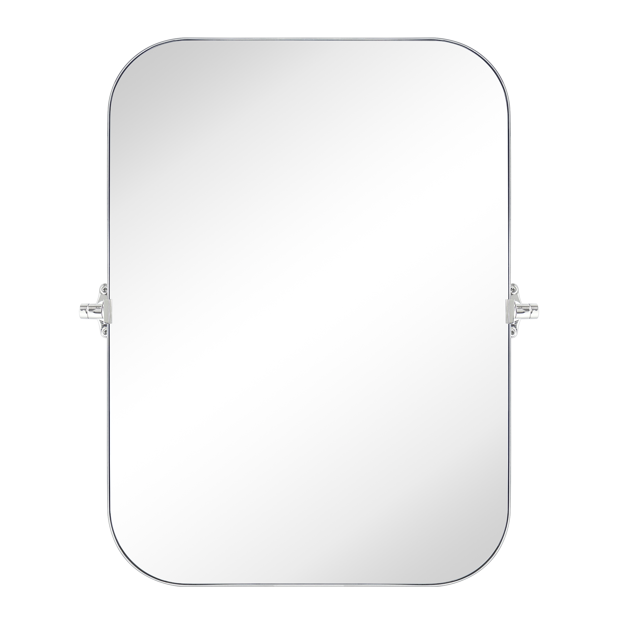 Lanchester Rectangle Metal Wall Mirror-Chrome