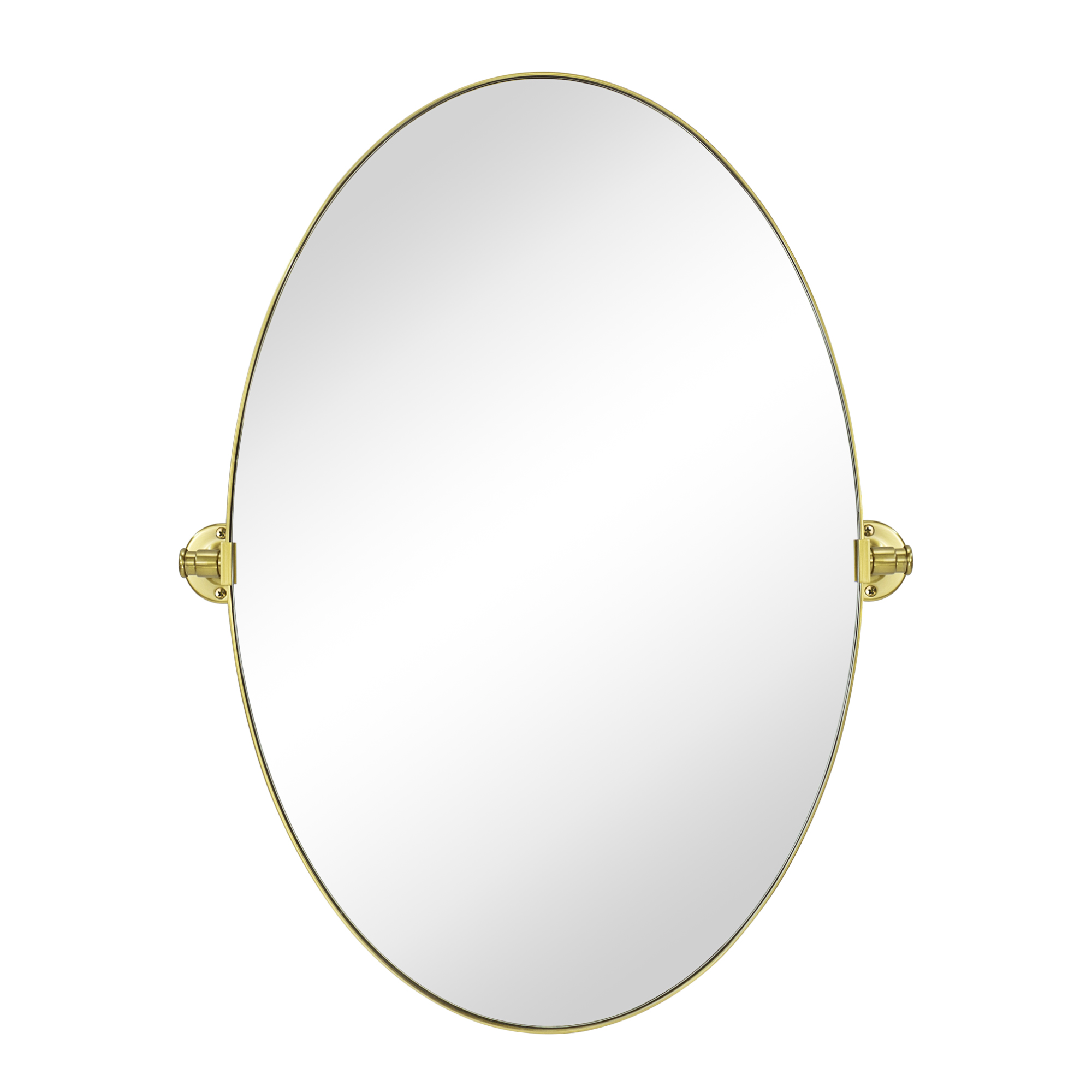Leni Oval Pivot Metal Wall Mirror-Brushed Gold
