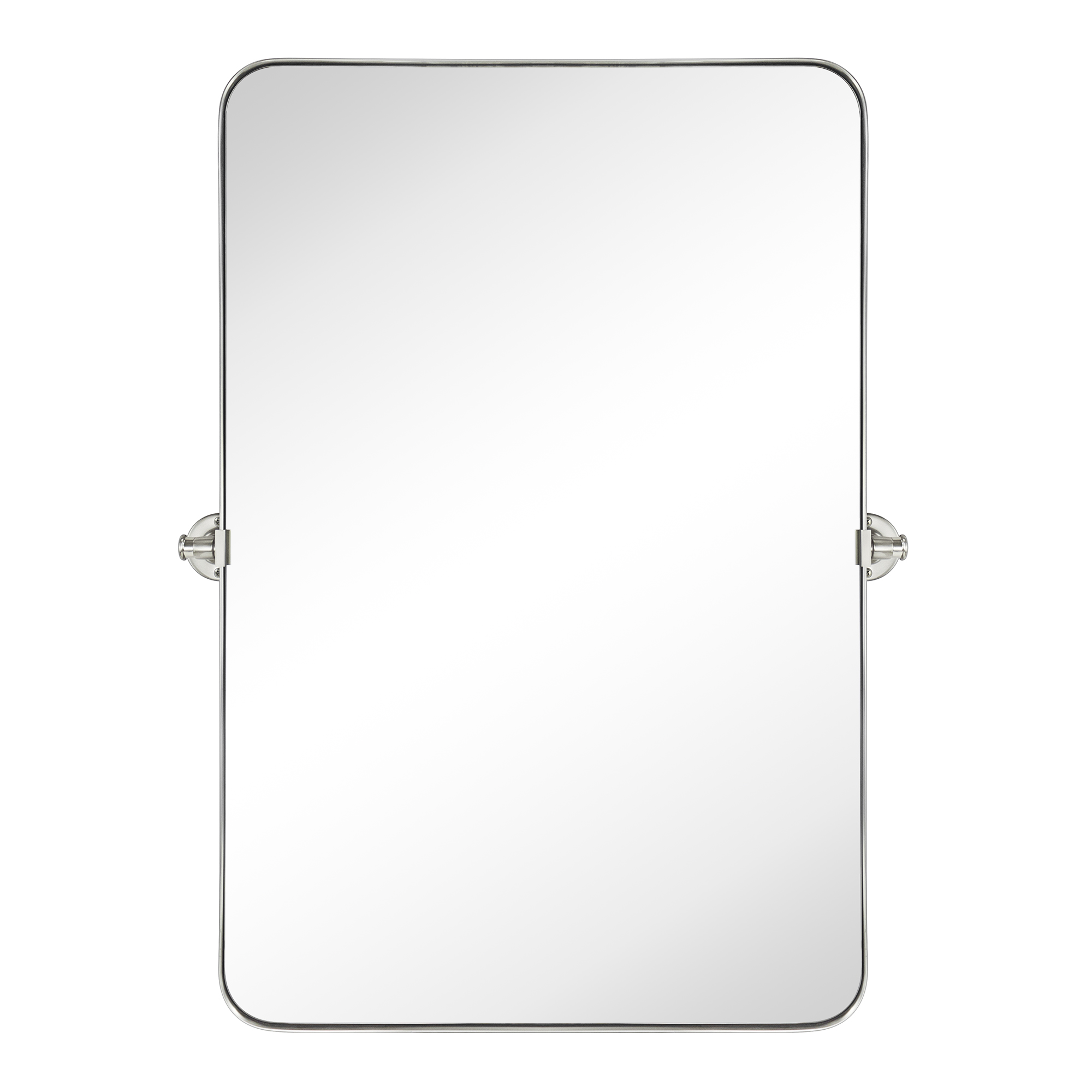 Rectangle Metal Wall Mirror-24x36-Brushed Nickel