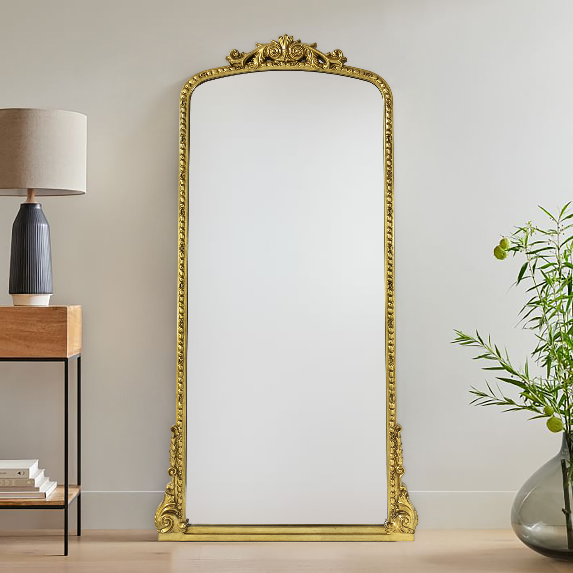 Cummons Arch Wall Mirror-30x60-Gold