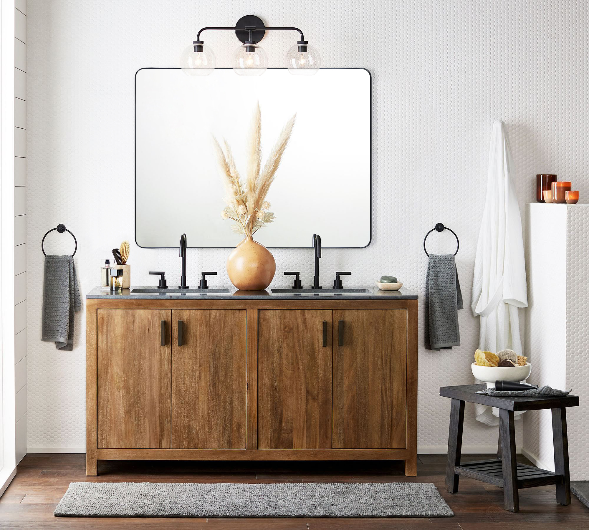 Kengston Modern & Contemporary Rectangular Bathroom Vanity Mirrors-30x48-Chrome