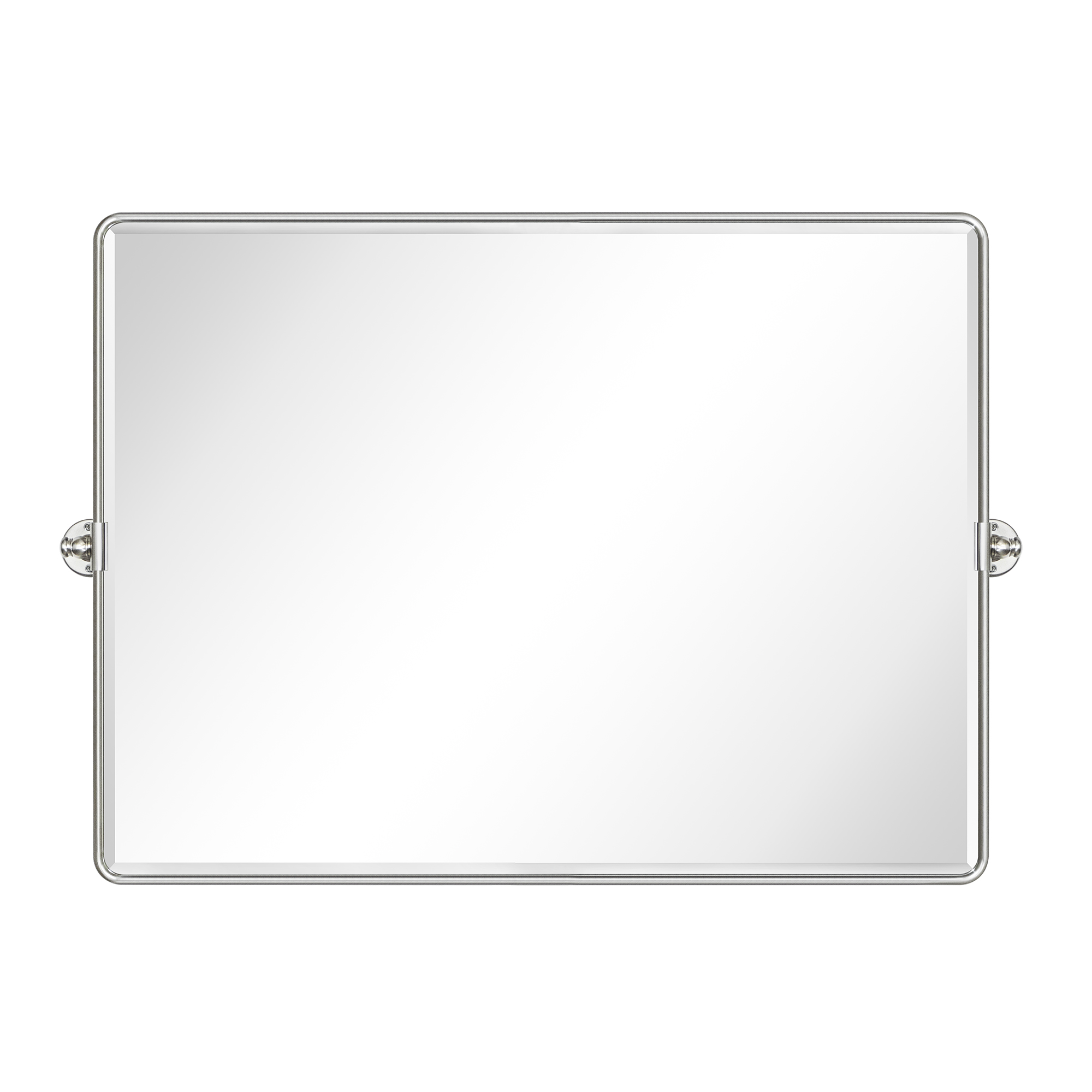 Lutalo Beveled Bathroom / Vanity Mirror-40x30-Brushed Nickel