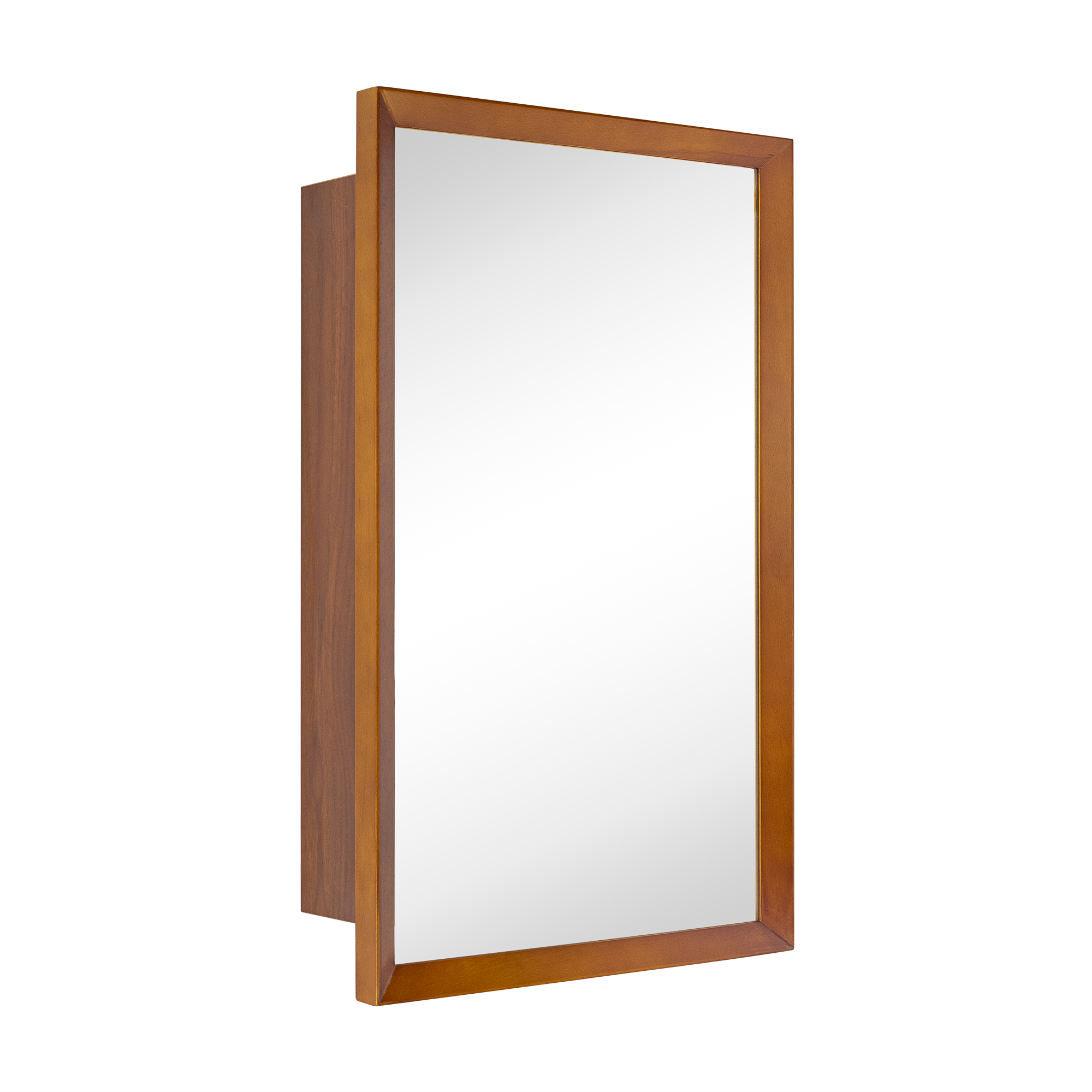 EGHOME Natural Walnut Wood Mirror Solid Wood Framed Rounded Rectangle Bathroom Mirror Walnut Wood Frame Vanity Mirror, 30x48&#39;&#39; Click image to open expanded view  EGHOME Natural Walnut Wood Mirror Solid Wood Framed Rounded Rectangle Bathroom Mirror