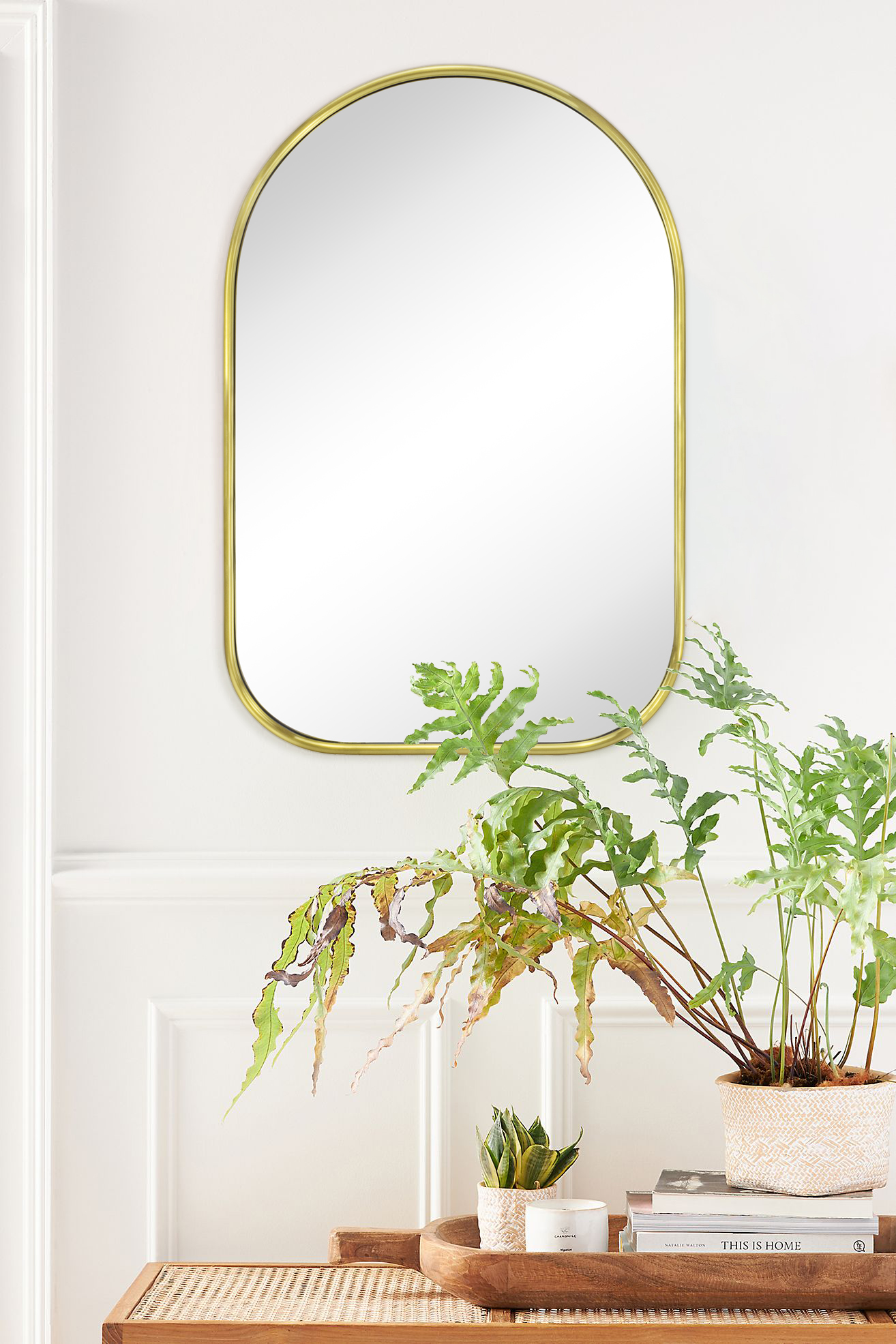 Arch Metal Wall Mirror.-20x30-Brushed Gold