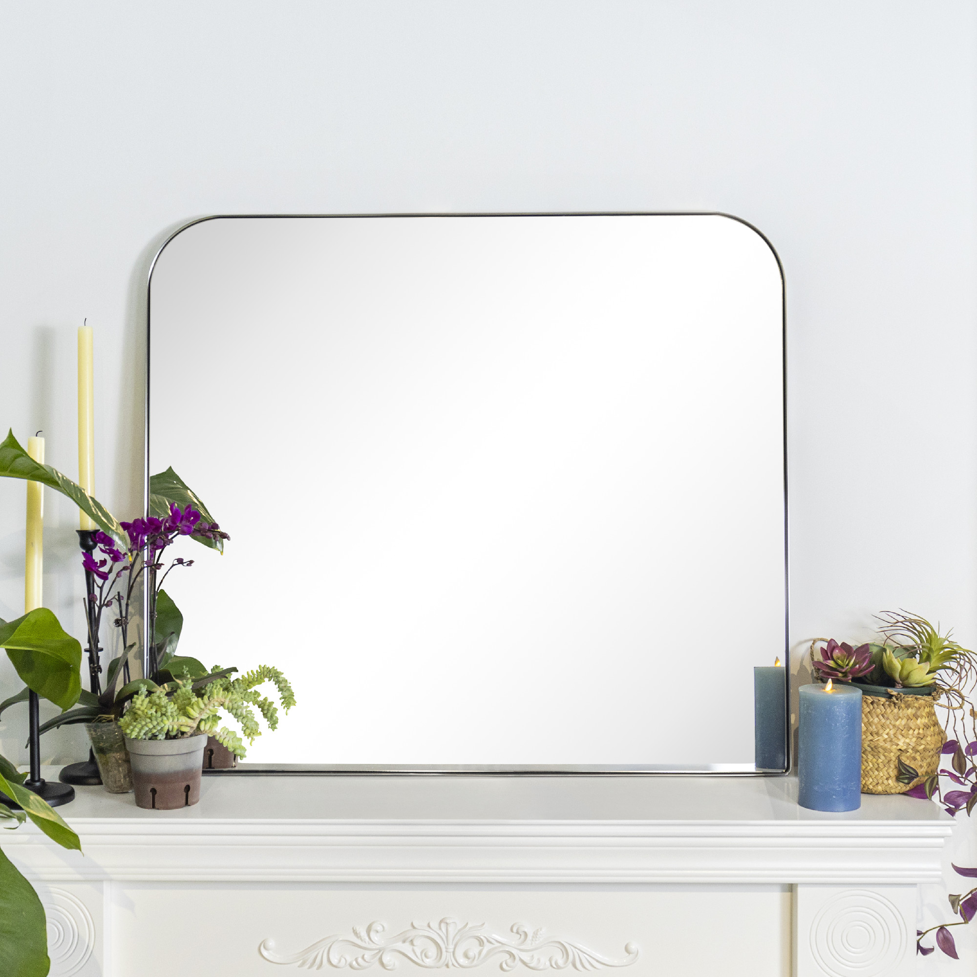 Decole Arch Metal Wall Mirror-30x34-Brushed Nickel
