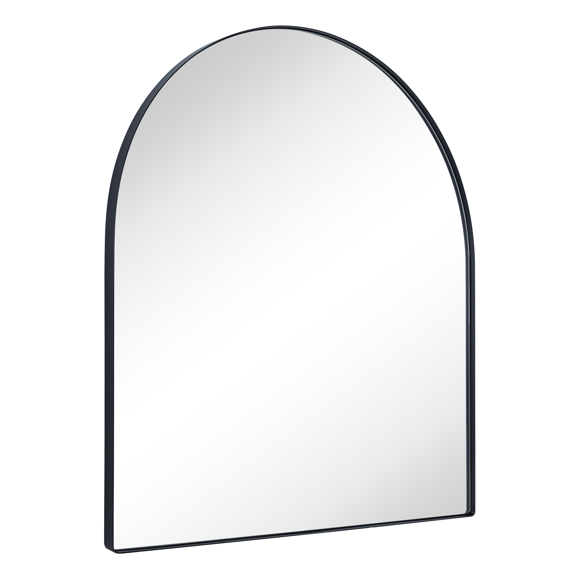 Arched Mantel Wall Mirror Metal Framed Mirror for Dresser and Fireplace, Mantel and Bathroom-30x34-Black