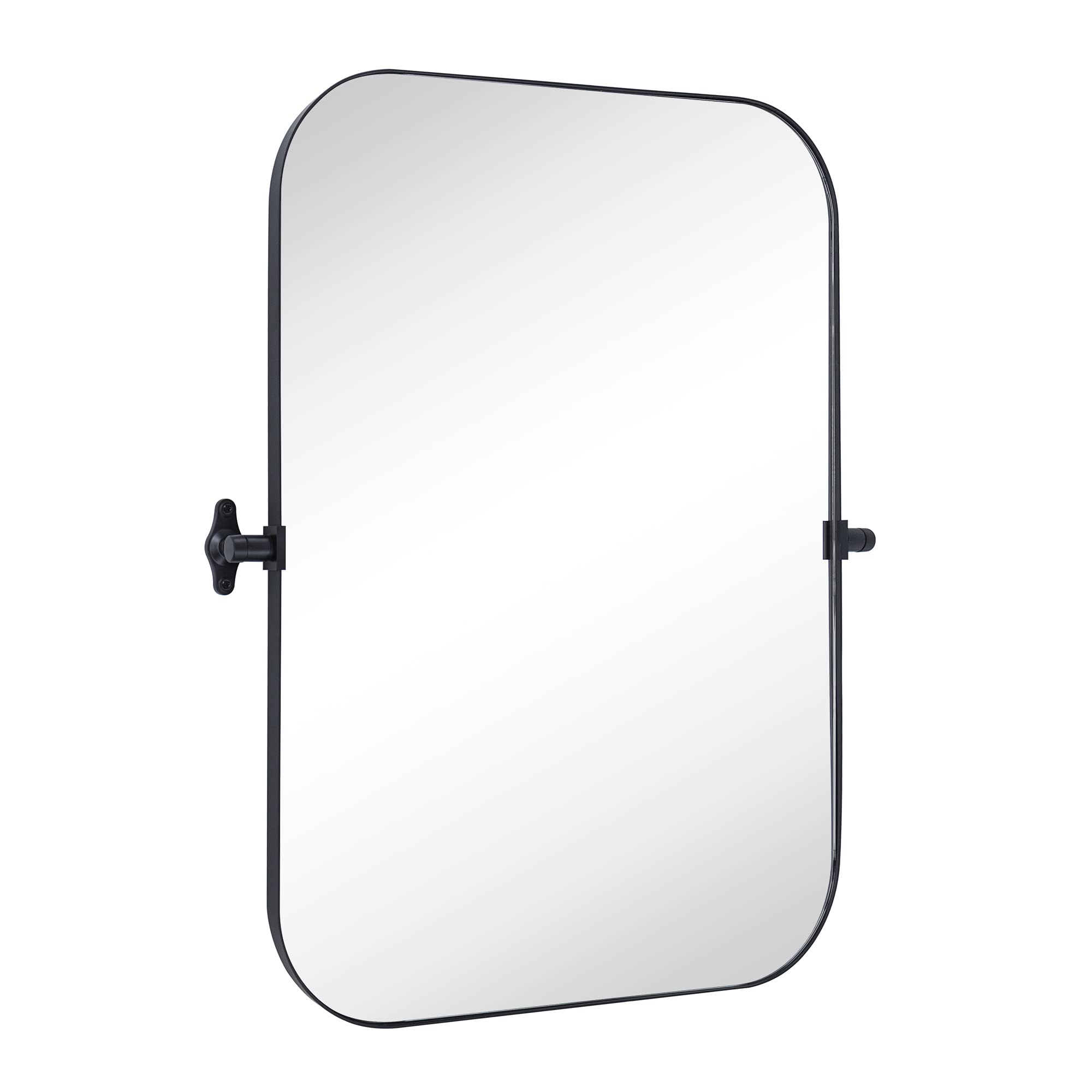 Lanchester Rectangle Metal Wall Mirror-Black