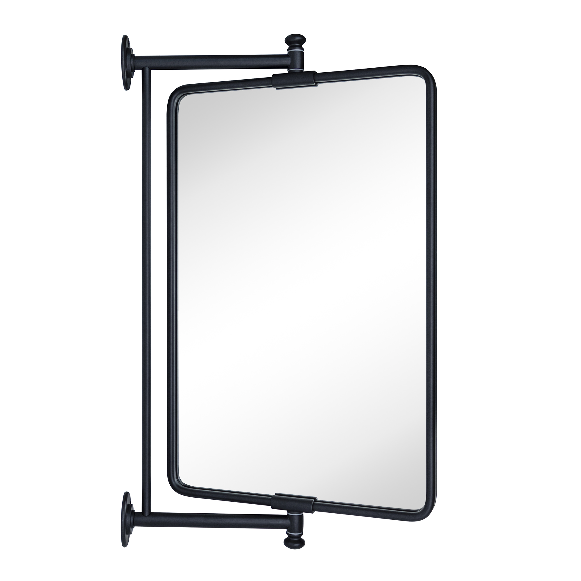 Correon Pivot-N-View Rectangle Mirror for Window Bathroom Vanity-Black