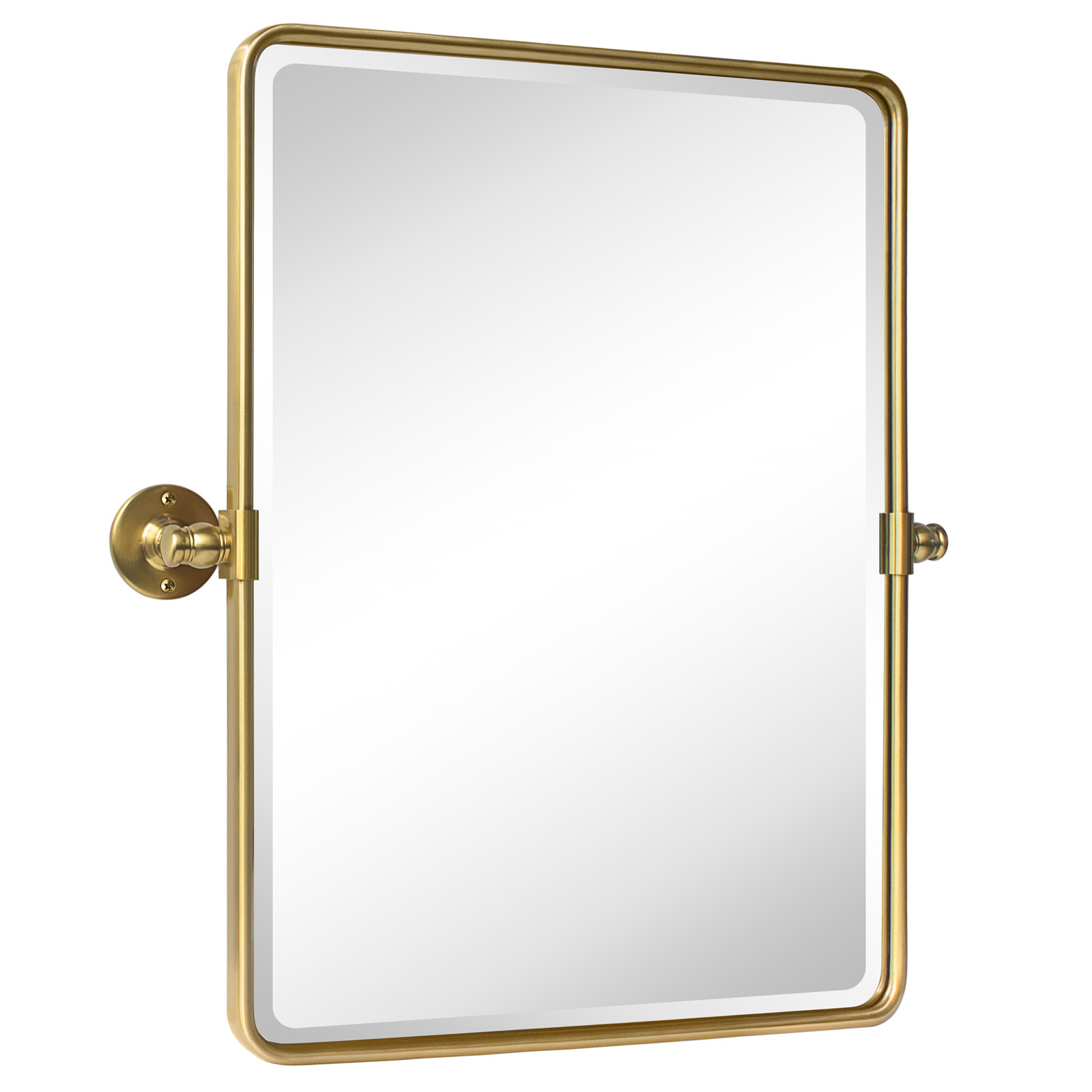 Woodvale Rectangle Metal Wall Mirror-19x24-Brushed Gold