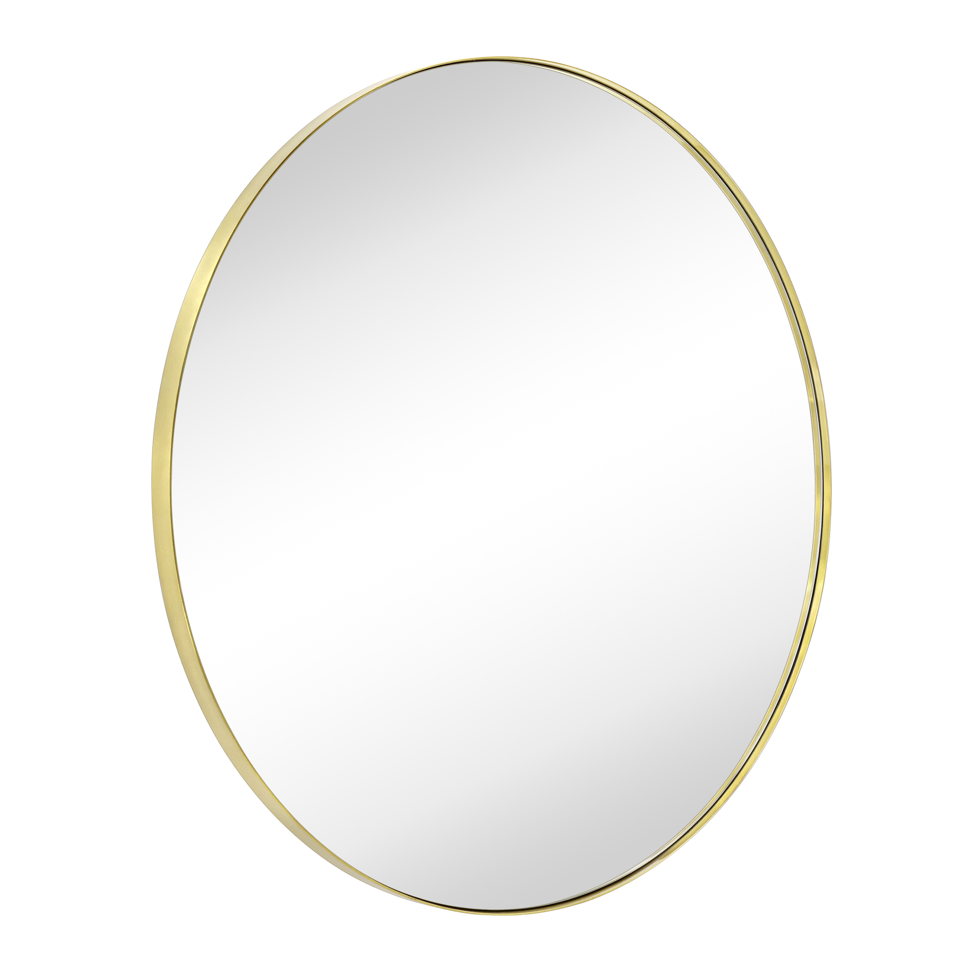 Yolanta Round Metal Wall Mirror-30x30-Brushed Gold