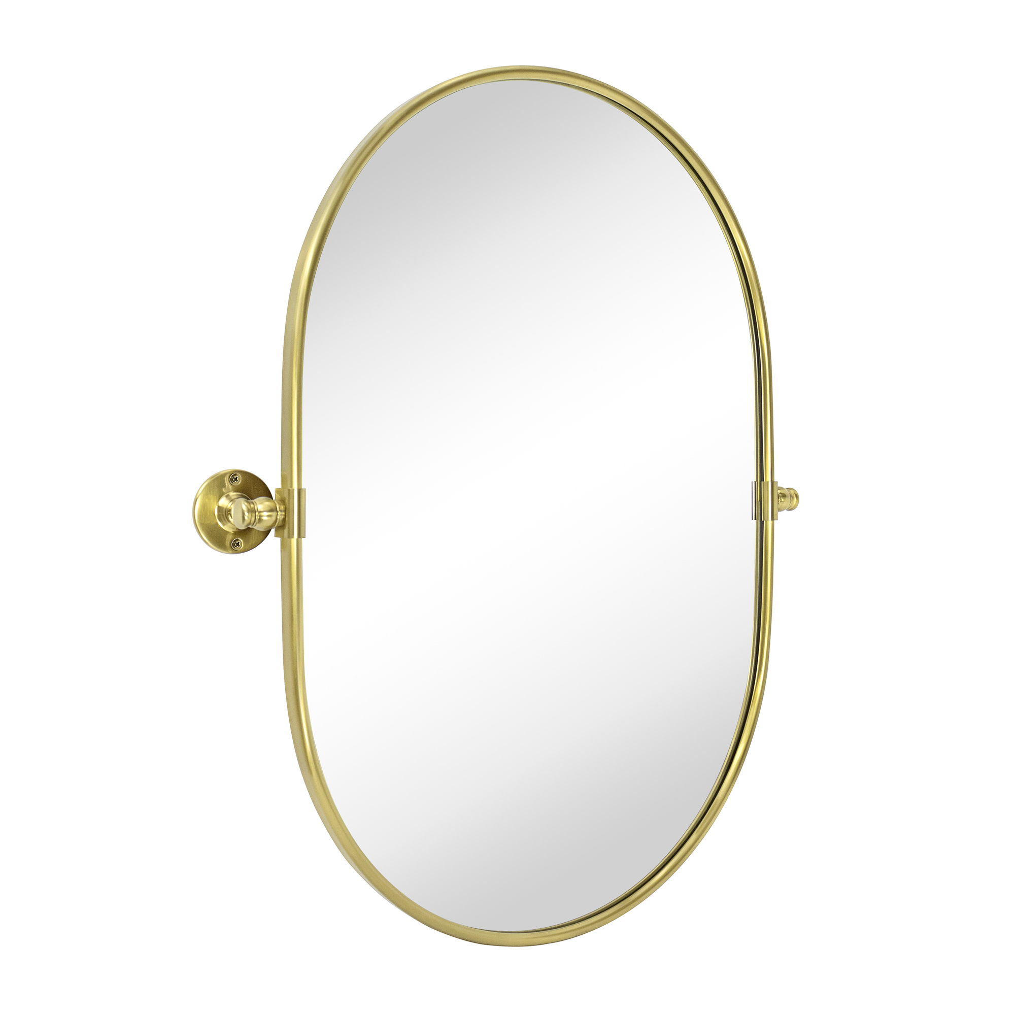 Luka Farmhouse Oval Pivot Metal Wall Mirror-20x30-Brushed Gold