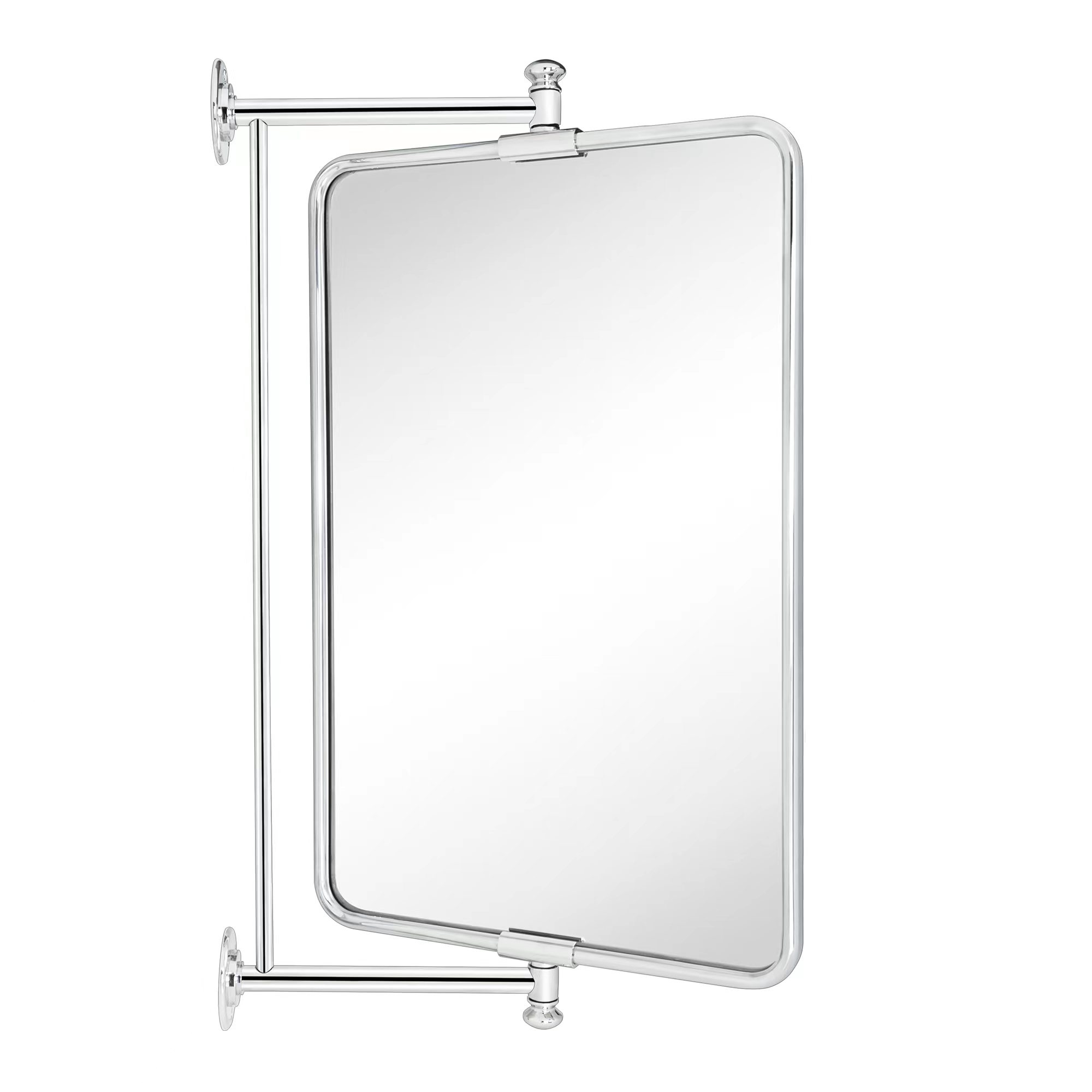 Correon Pivot-N-View Rectangle Mirror for Window Bathroom Vanity-14x22-Chrome