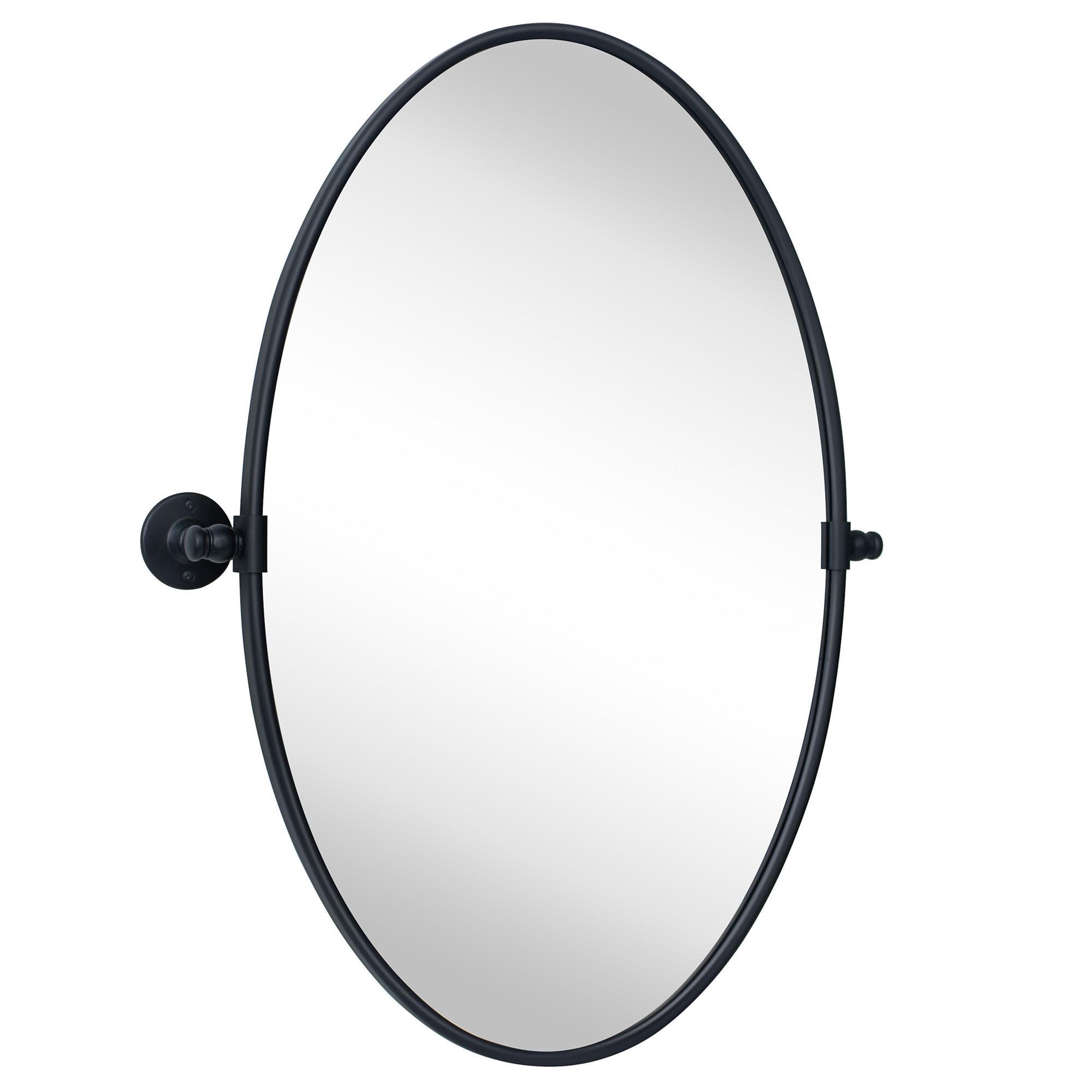 Luecinda Oval Metal Wall Mirror-20x30-Black