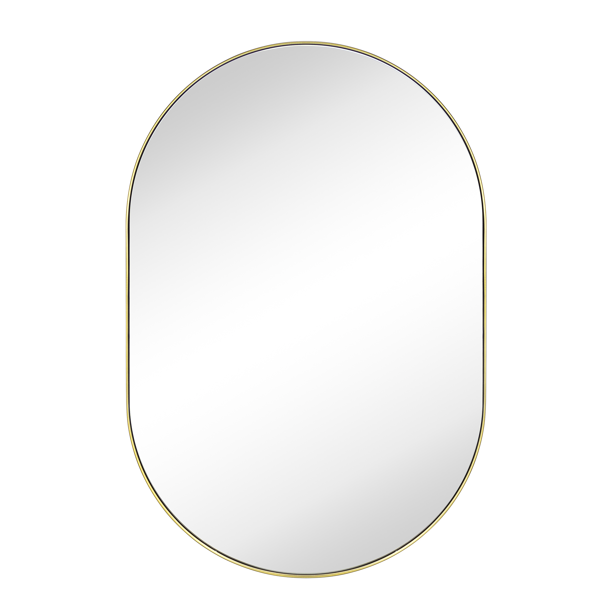 Oba Oval Metal Wall Mirror-20x30-Brushed Gold