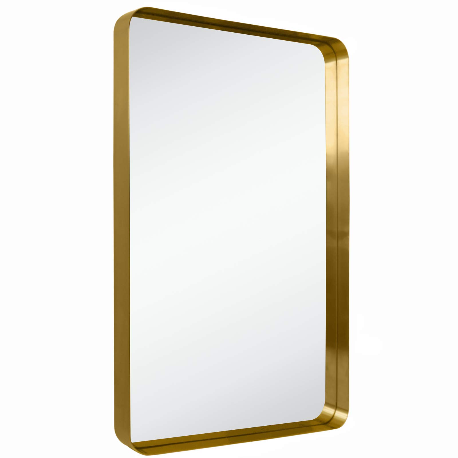 Arthers Stainless Steel Metal Bathroom Vanity Wall Mirror-20x30-Brushed Gold
