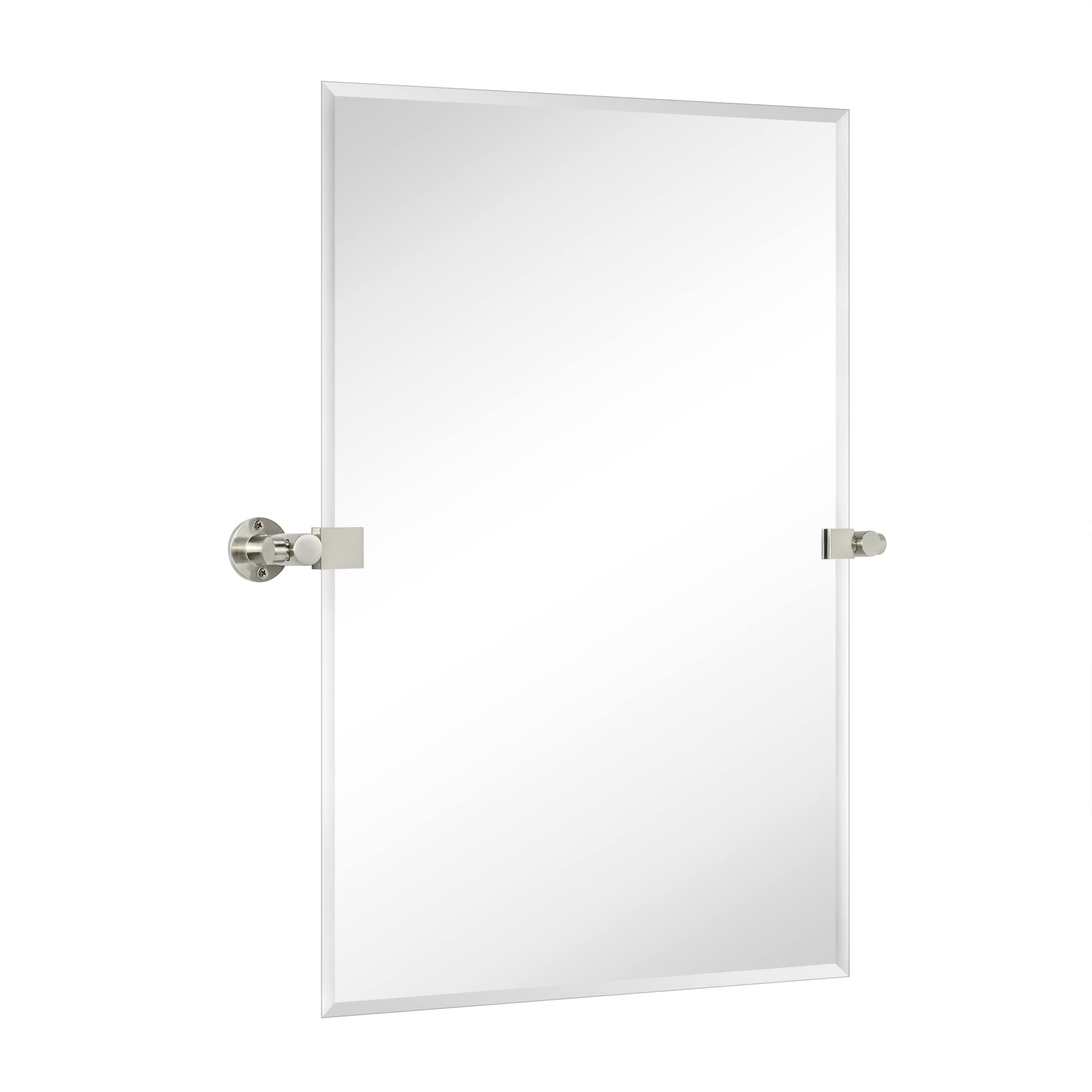 Nethery Rectangle Wall Mirror-20x30-Brushed Nickel