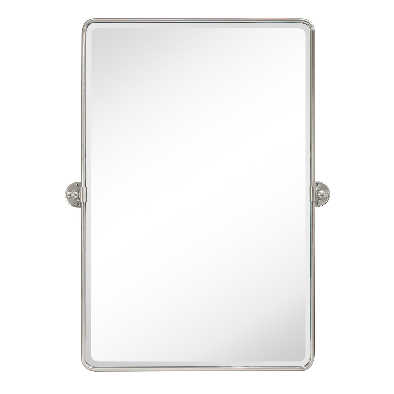 Woodvale Rectangle Metal Wall Mirror-20x30-Brushed Nickel