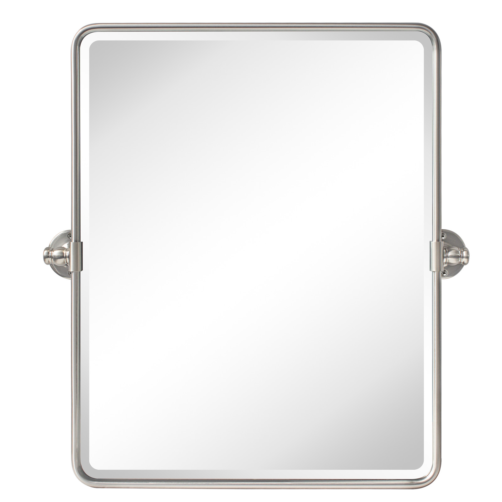 Woodvale Rectangle Metal Wall Mirror-19x24-Brushed Nickel