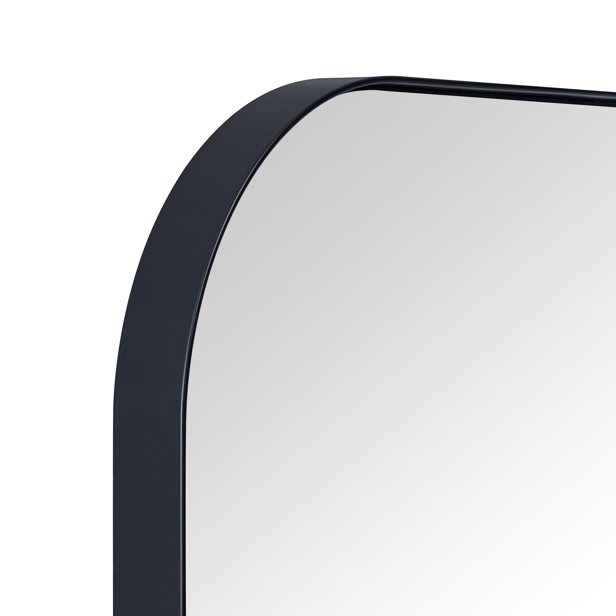 Mid-Century Modern Chic Metal Rounded Wall Mirrors-30x40-Black