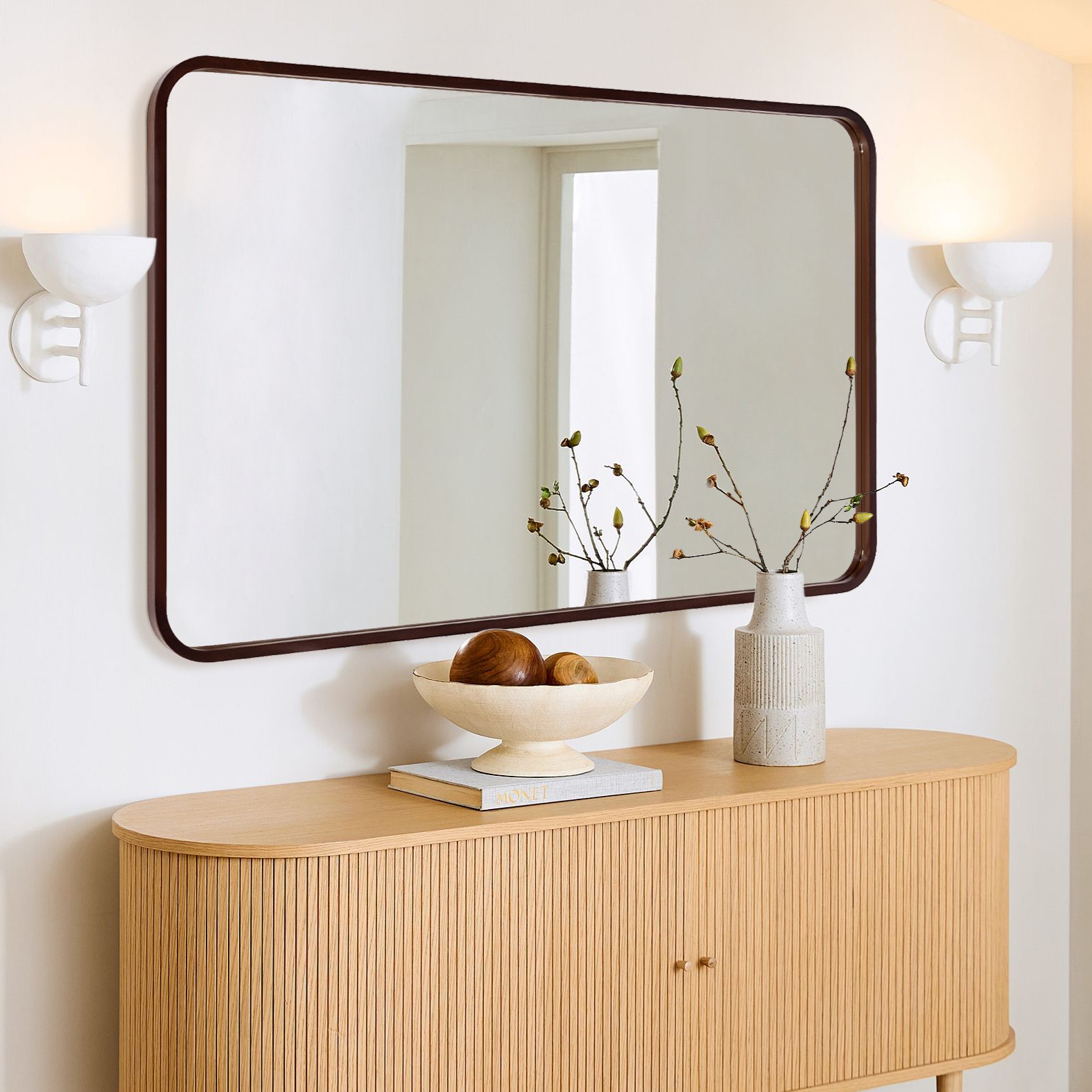 Tuxedo Walnut Mirror Frame Kit - Frame Your Existing Bathroom Mirror