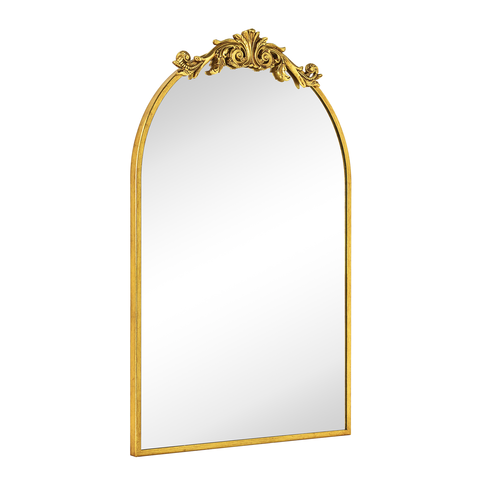 Fetullah Arch Metal Wall Mirror-20x30-Brushed Gold