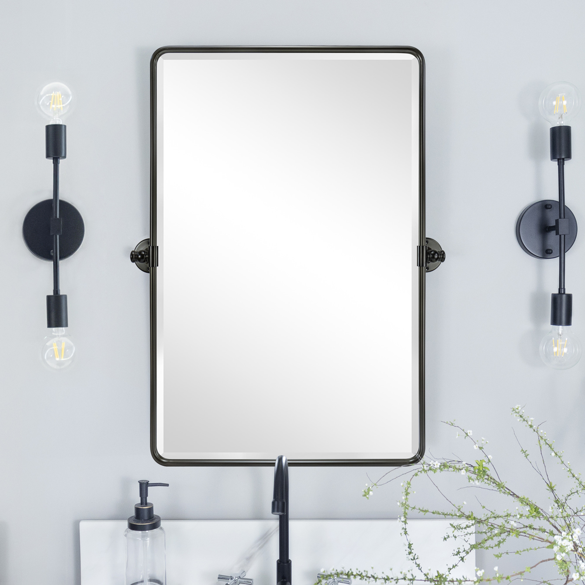 Woodvale Rectangle Metal Wall Mirror23x35Oil Rubbed Bronze