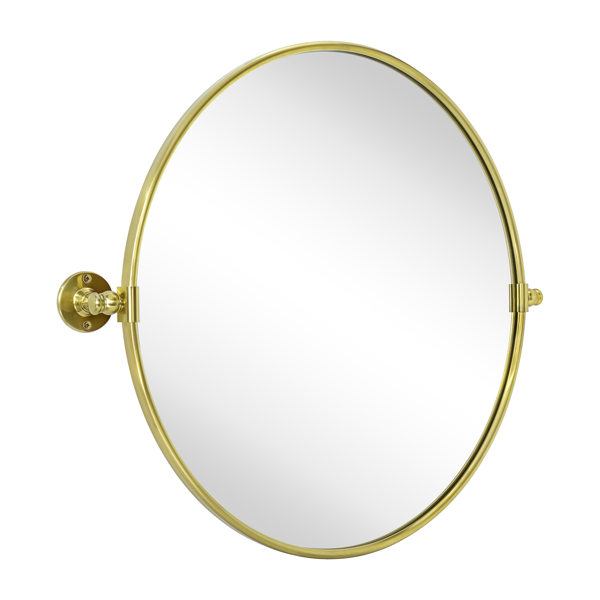 Adlina Round Metal Wall Mirror-24x24-Brushed Gold