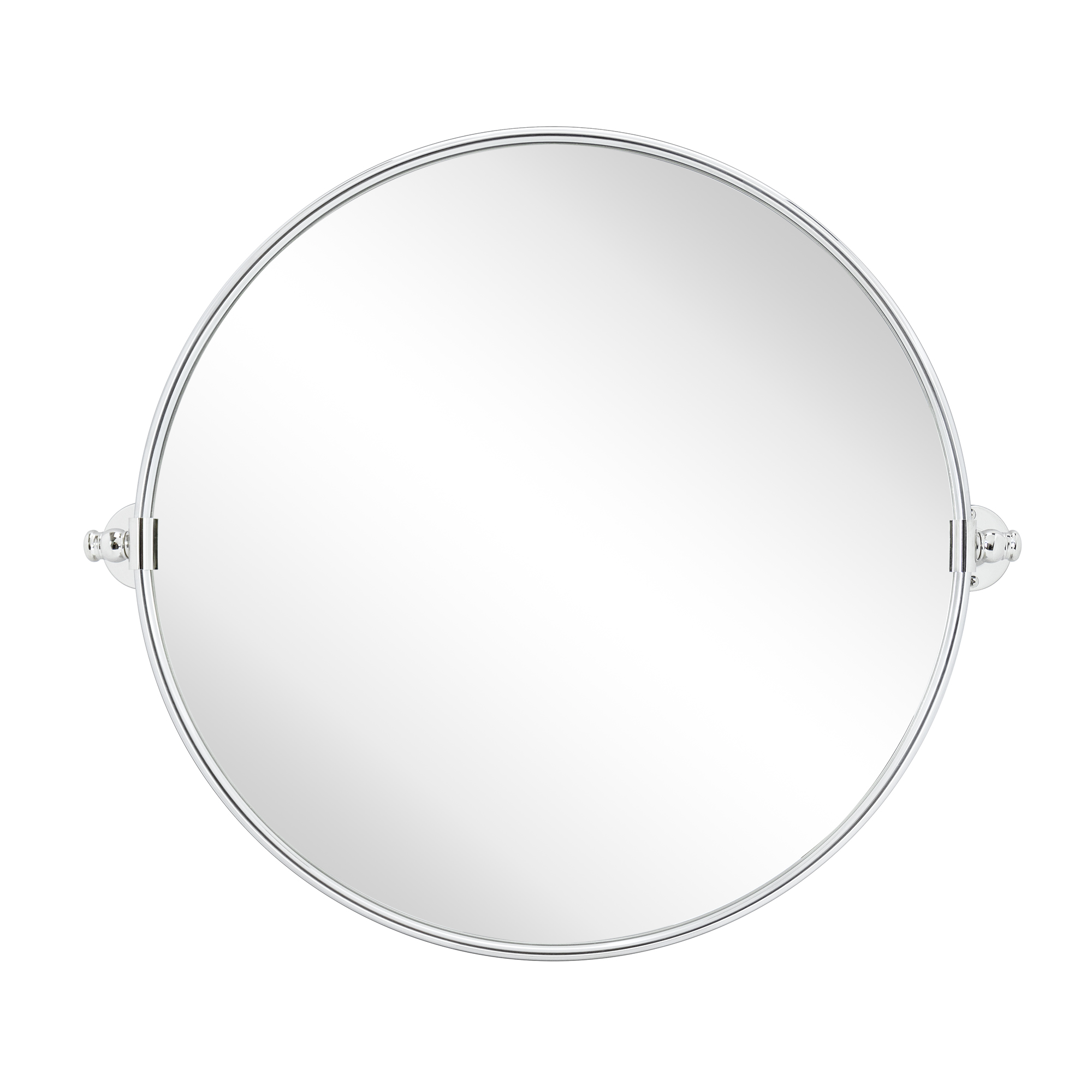 Adlina Round Metal Wall Mirror-24x24-Chrome
