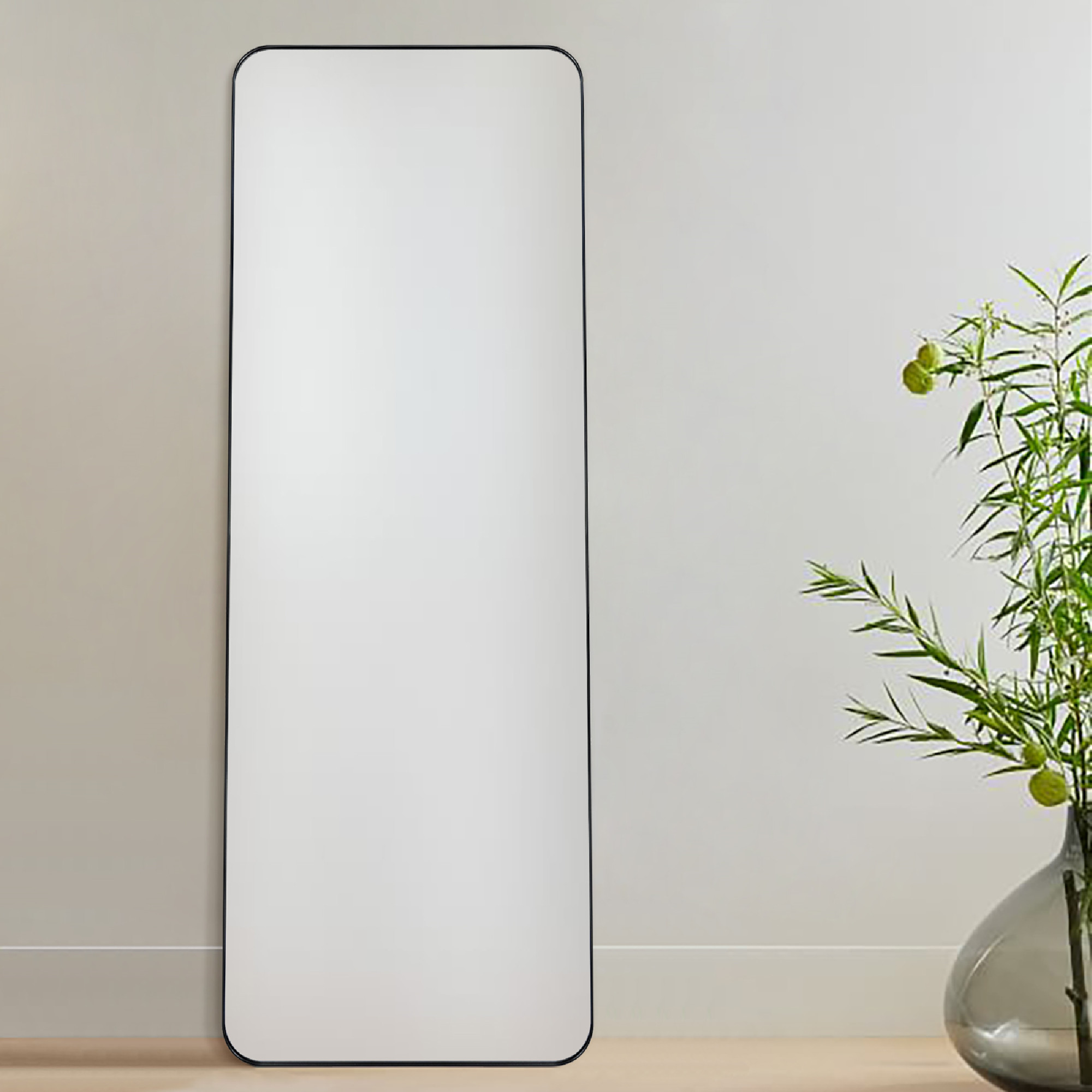 Kengston Modern & Contemporary Rectangular Bathroom Vanity Mirrors-22x55-Brushed Nickel