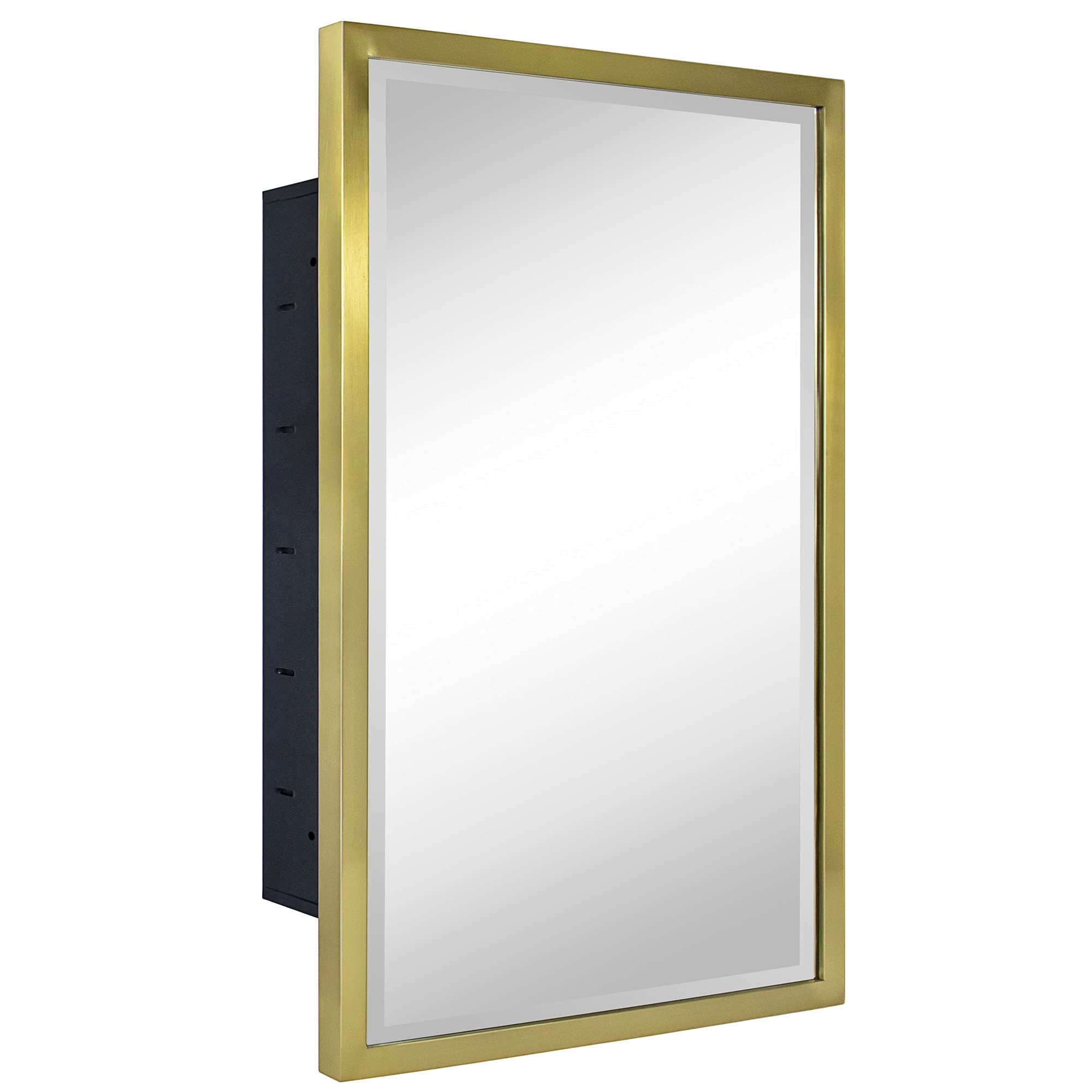 Haddison Recessed Framed Medicine Cabinet with Mirror-16x24-Brushed Gold